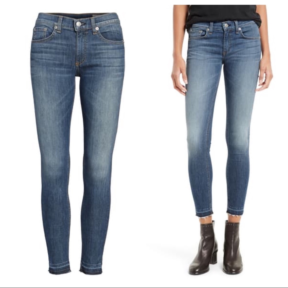 Rag & Bone Frayed Hem Capri crop Skinny Jeans 26